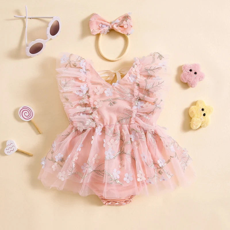 Body infantil con bordado floral