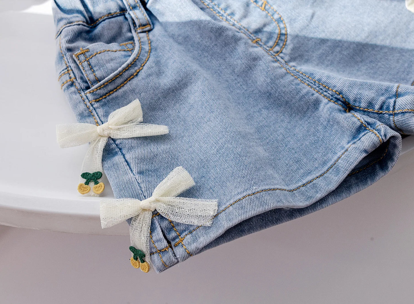 Bermudas Lazos de Jeans para Niñas