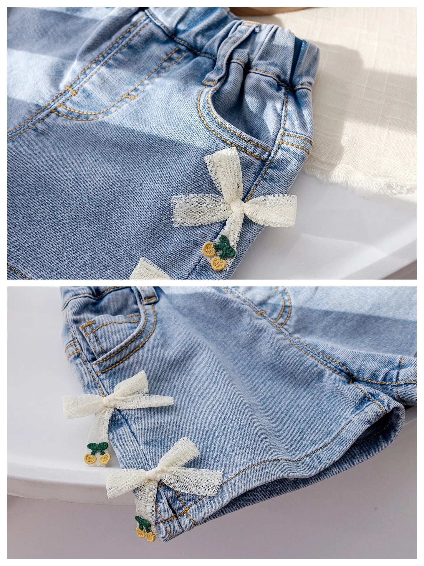Bermudas Lazos de Jeans para Niñas
