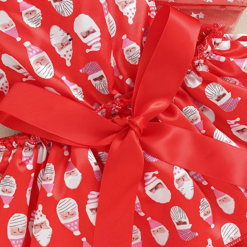 Vestido Infantil Navidad Tul Estrellas