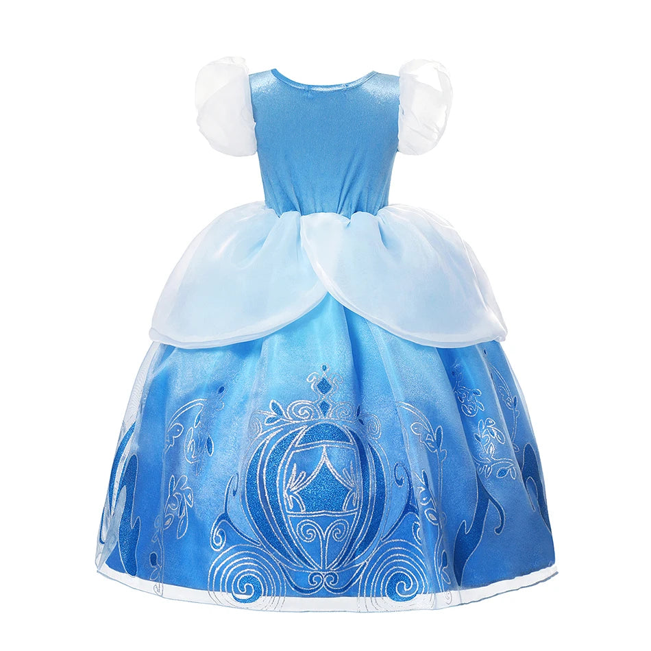 Vestido de fiesta de princesa azul para niñas