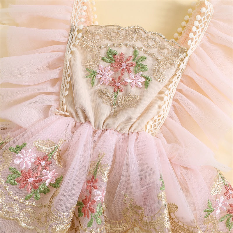 Body Infantil con Bordado de Flores+Lazo