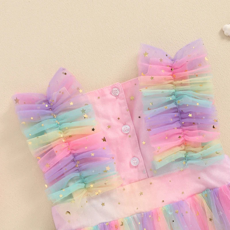 Vestido Infantil Tul Estrellas