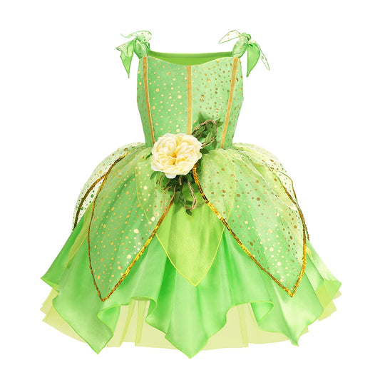 Vestido de fiesta verde para niñas