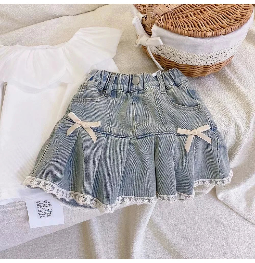 Falda Infantil  Jeans Lazos