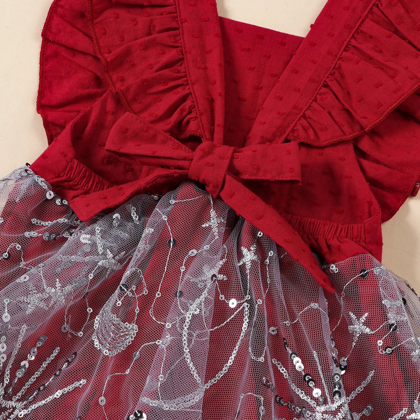 Body Navideño Infantil de Tul y lazo