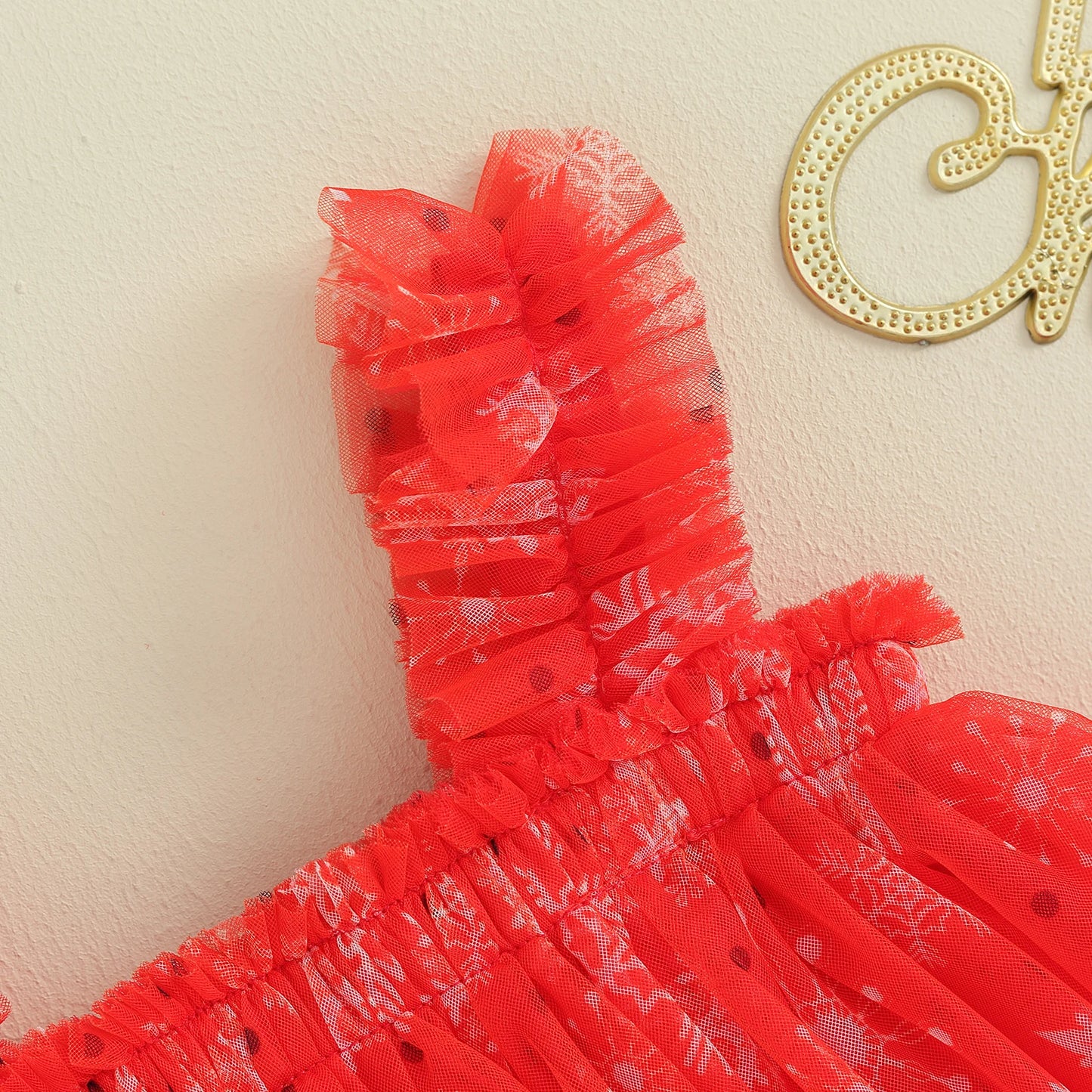 Vestido Infantil de Tul Navideño