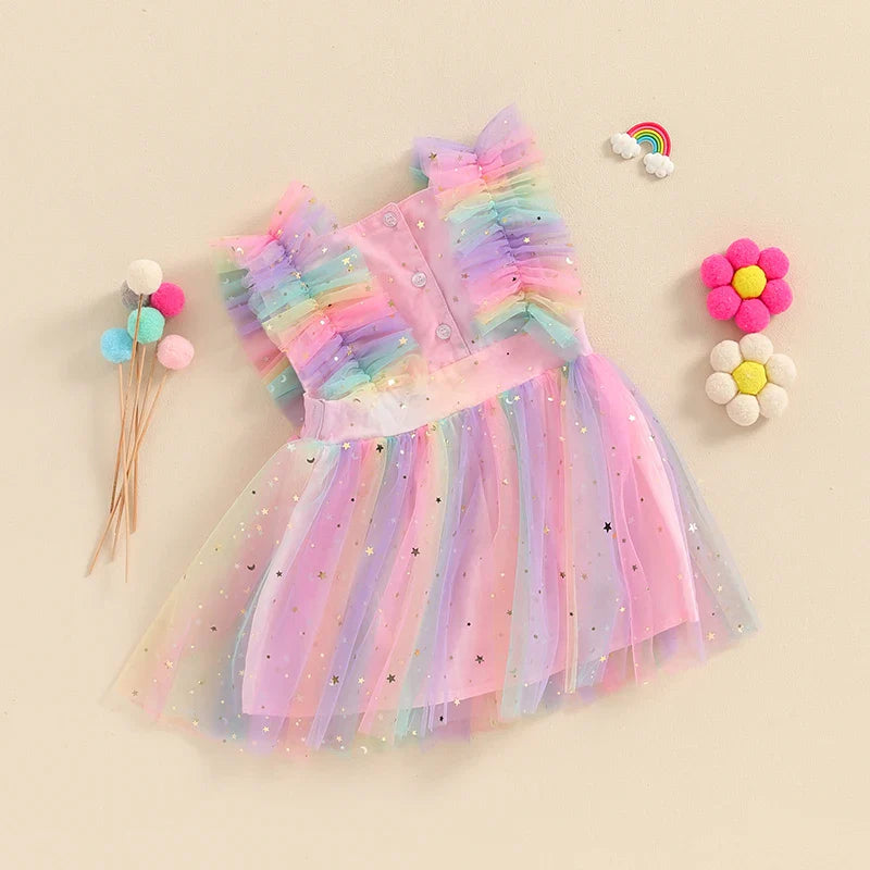 Vestido Infantil Tul Estrellas