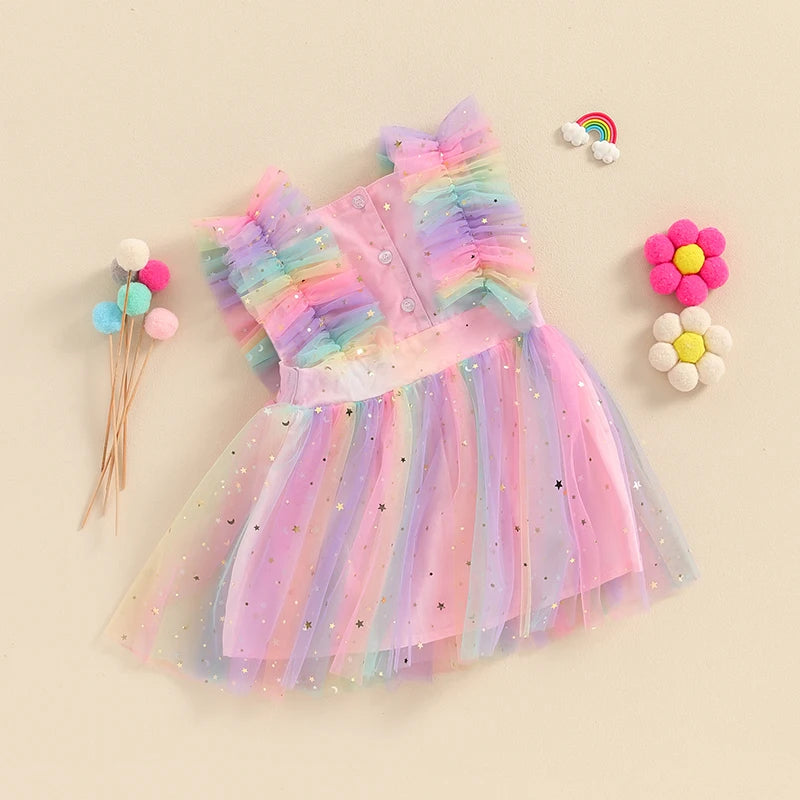 Vestido Infantil Tul Estrellas