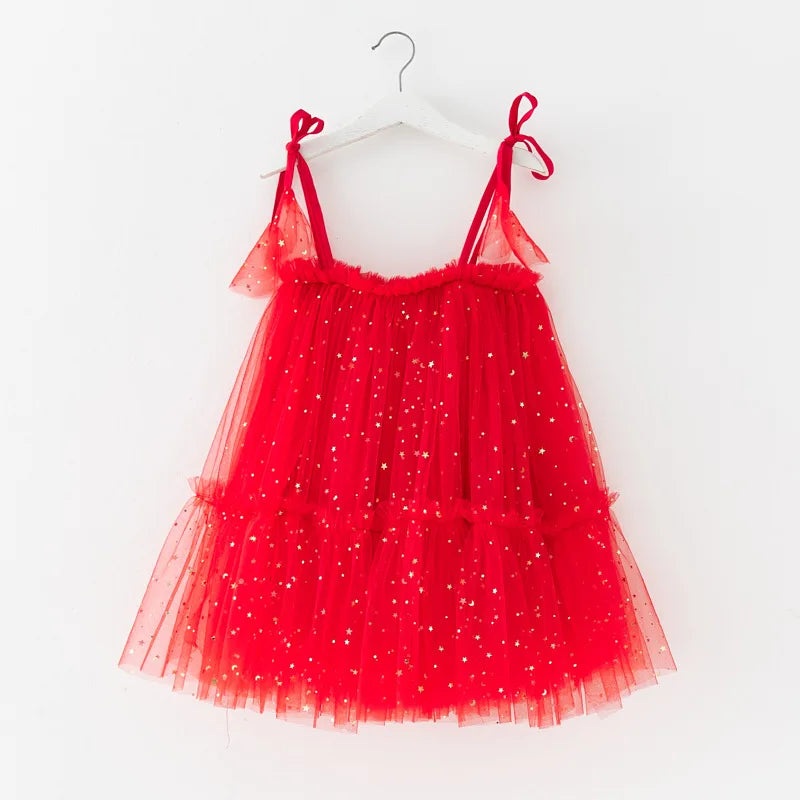 Vestido Infantil de Tul Navideño