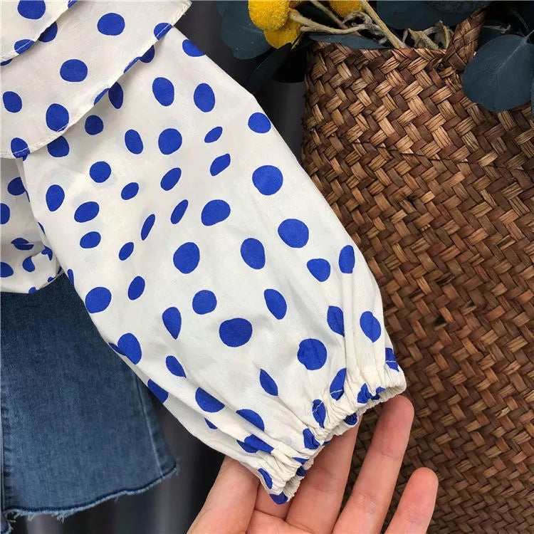 Conjunto Infantil de Lunares y Jeans