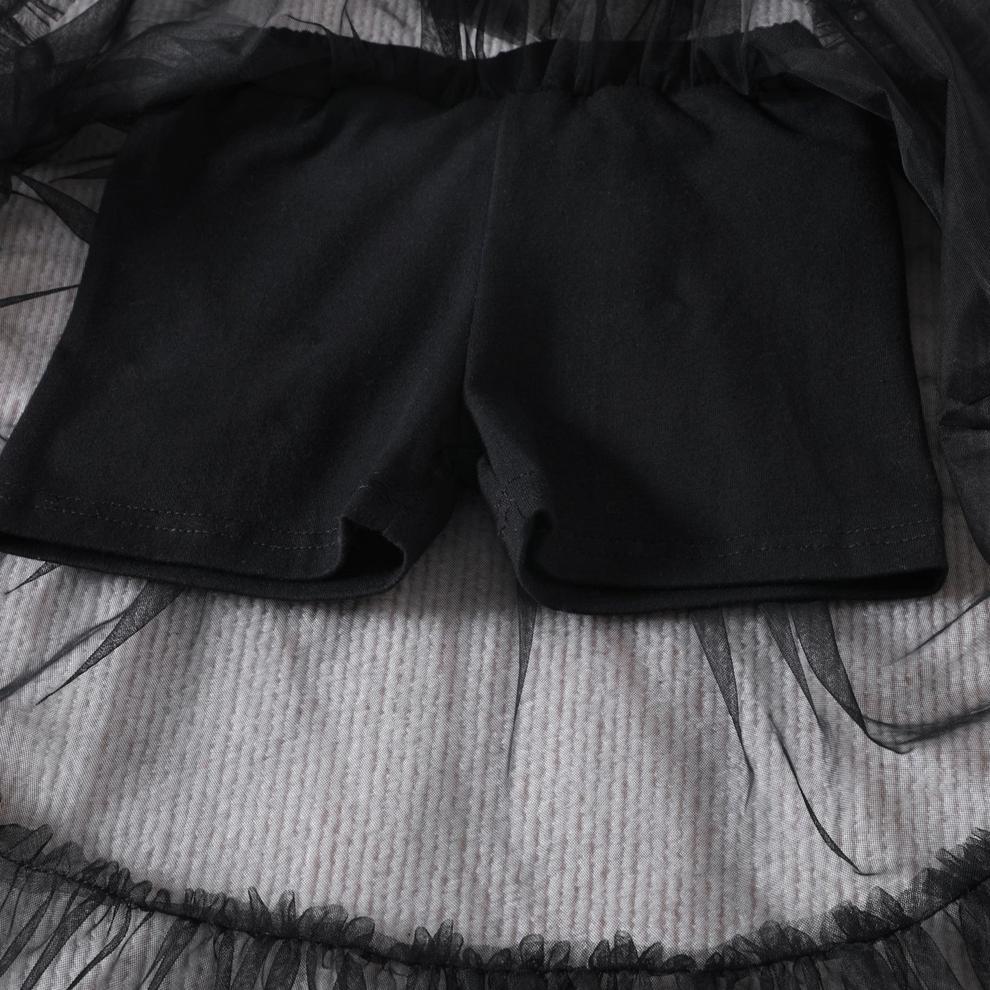 Conjunto infantil mujer negro rosa