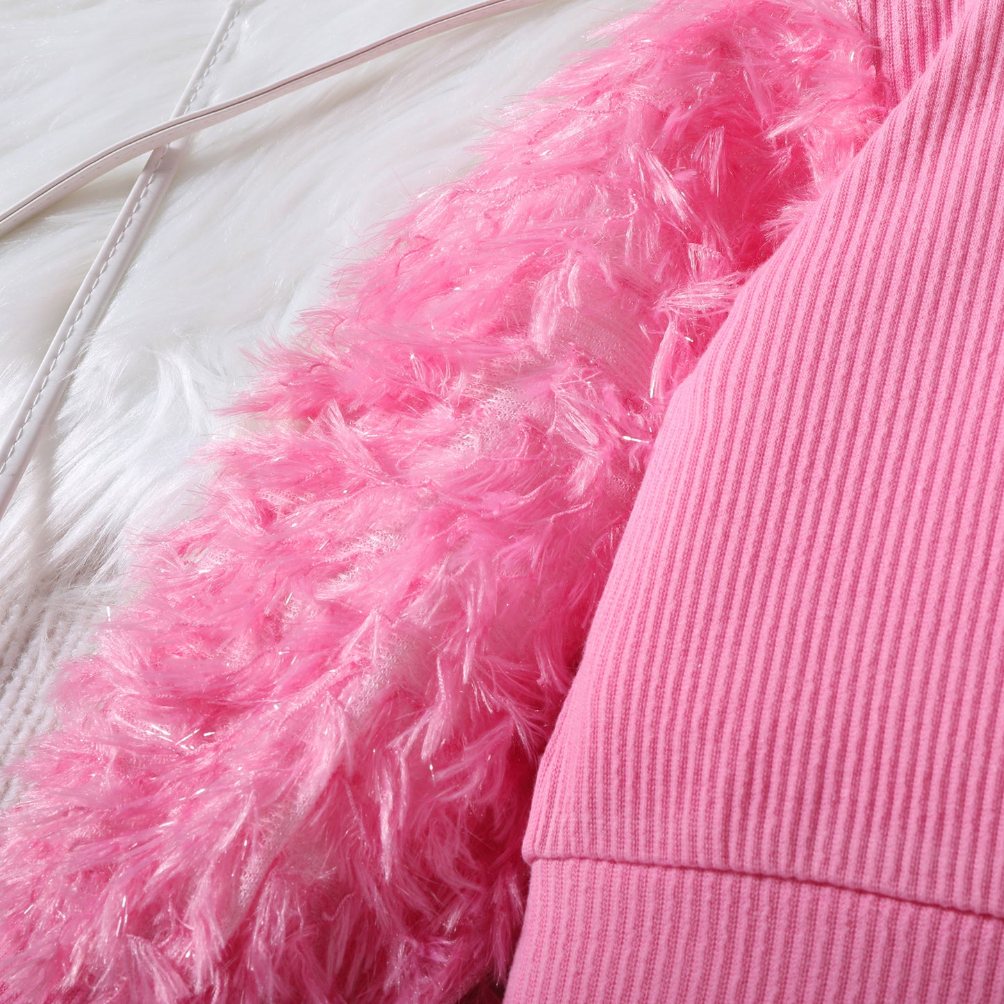 Conjunto Infantil Mujer Peludo Rosa