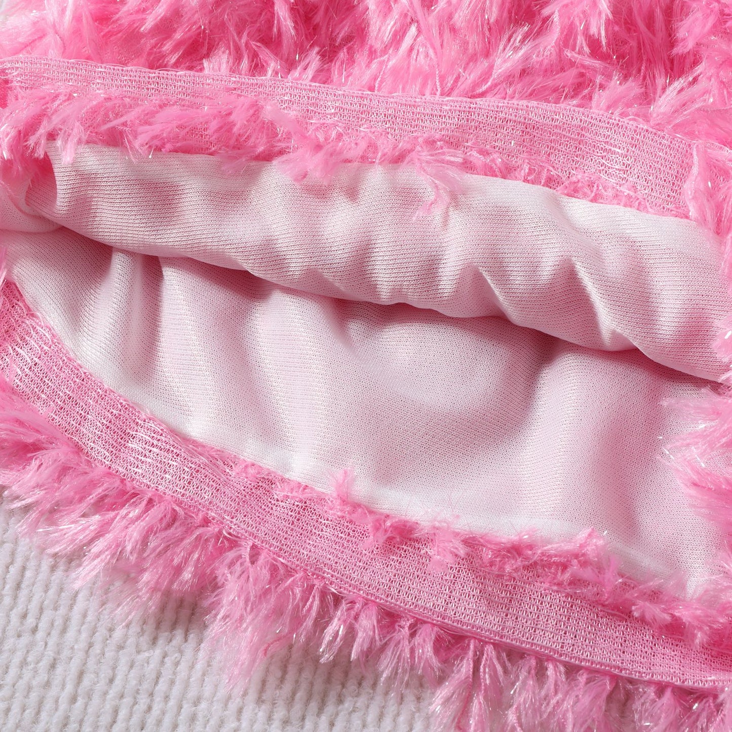 Conjunto Infantil Mujer Peludo Rosa