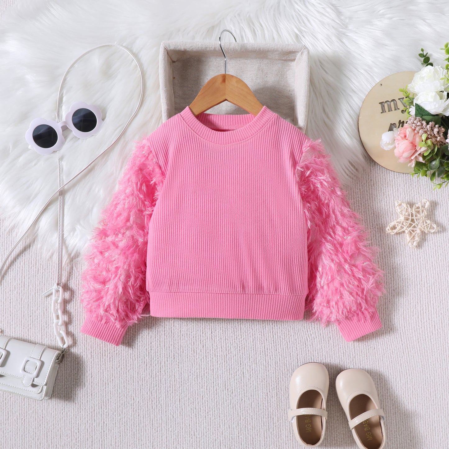Conjunto Infantil Mujer Peludo Rosa
