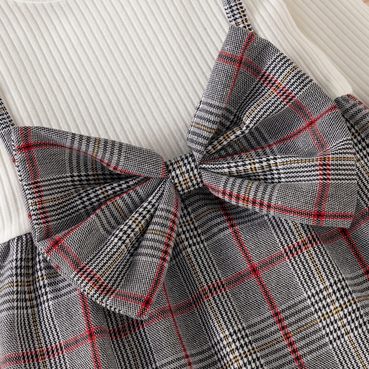 Vestido a Cuadros Con Lazo