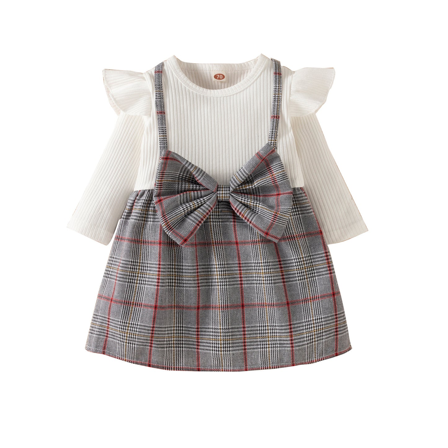 Vestido a Cuadros Con Lazo