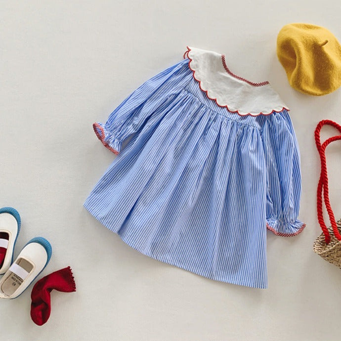 Vestido infantil cuadros manzana