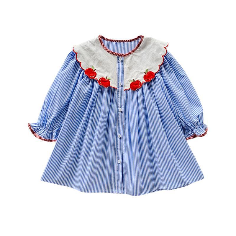 Vestido infantil cuadros manzana