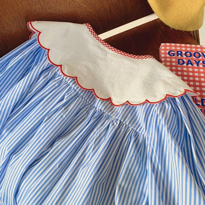 Vestido infantil cuadros manzana