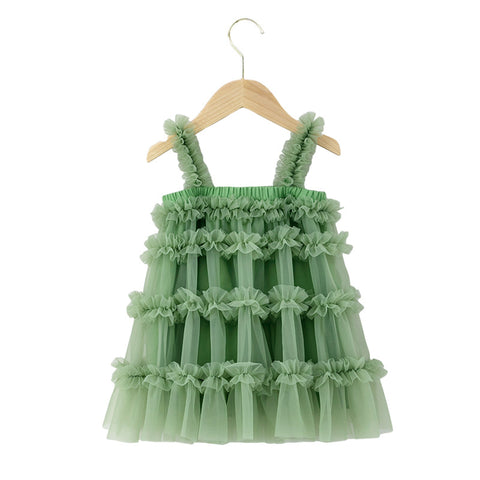 Vestido infantil de tul a capas