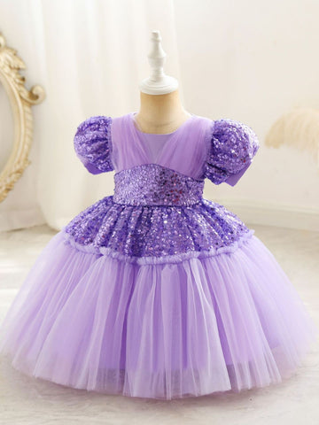 Vestido Infantil Lentejuelas y Tul