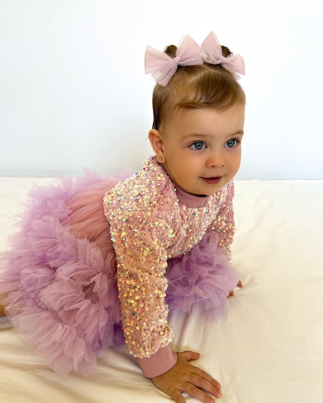 Vestido Infantil Lentejuelas Tul Capas