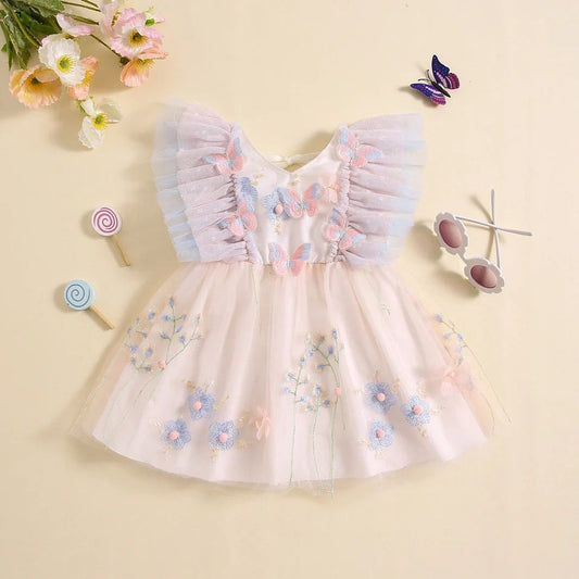 Vestido Infantil Tul Mariposas