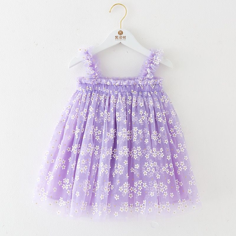 Vestido Infantil de Margaritas de Tul