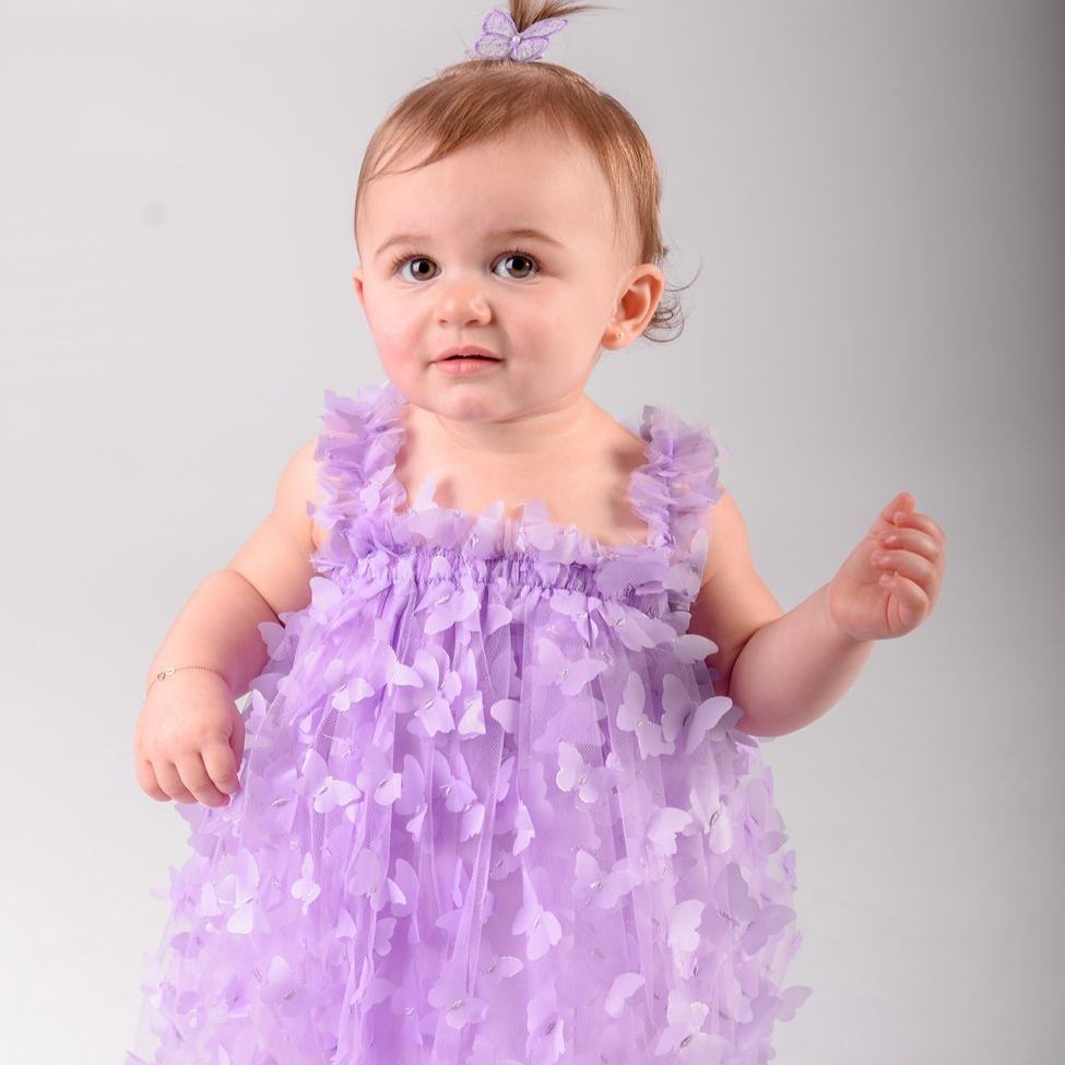 Vestido Infantil Tul Mariposas