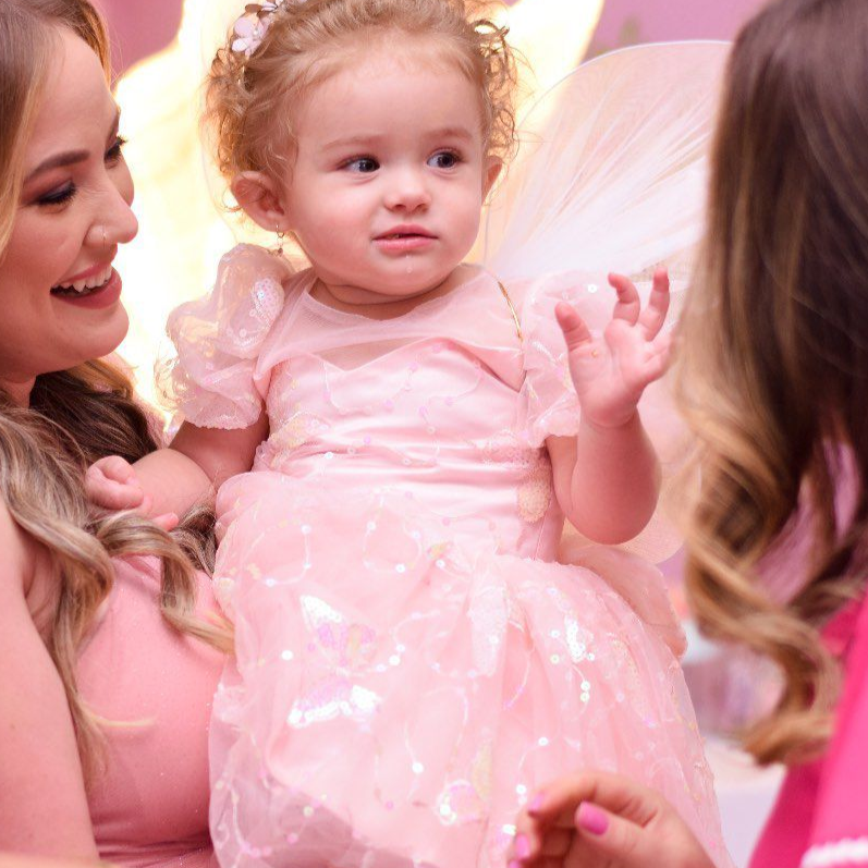 Vestido infantil mariposa brillante