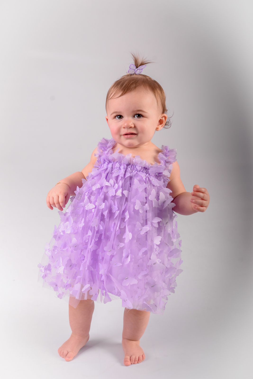 Vestido Infantil Tul Mariposas