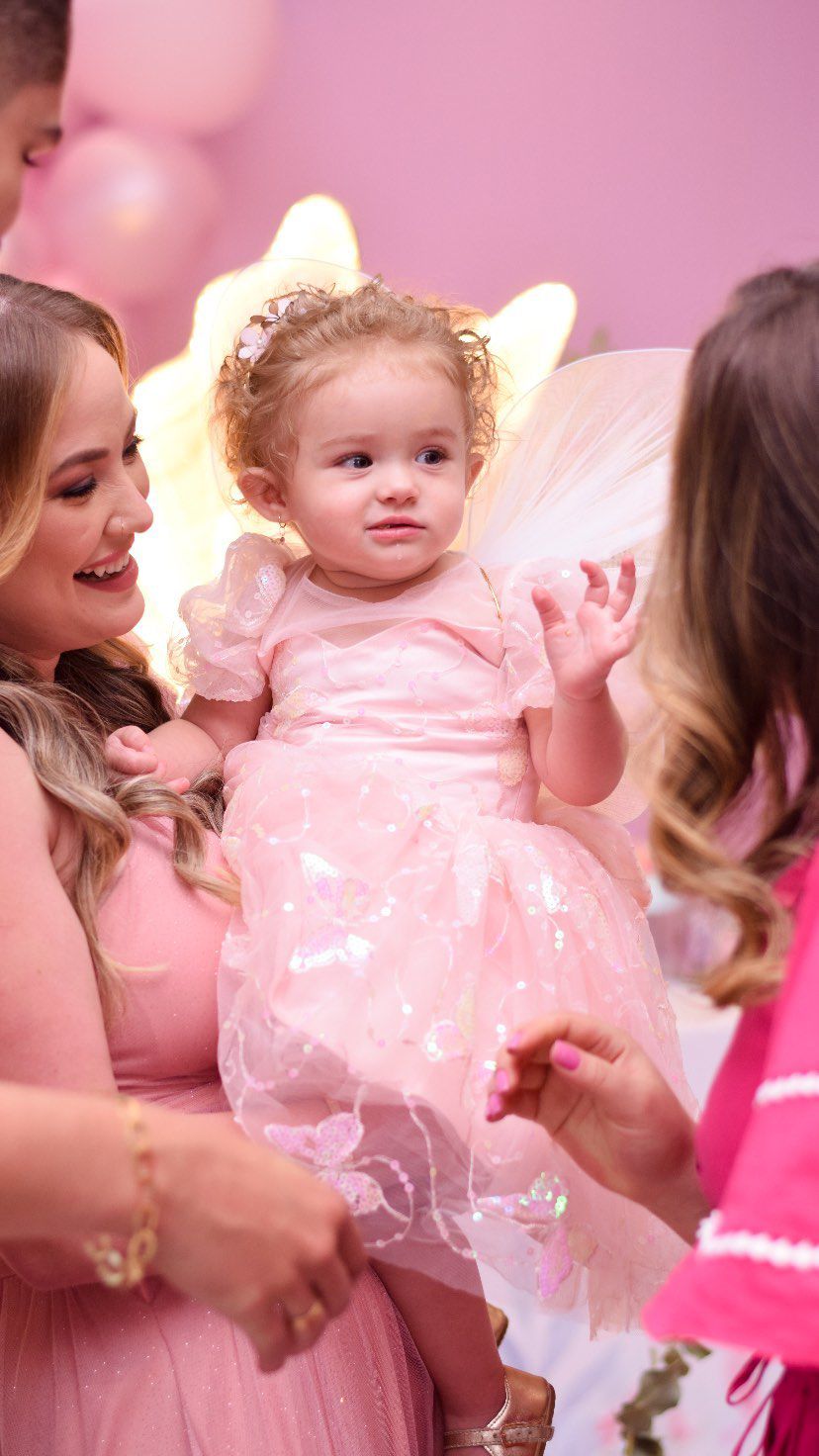 Vestido infantil mariposa brillante