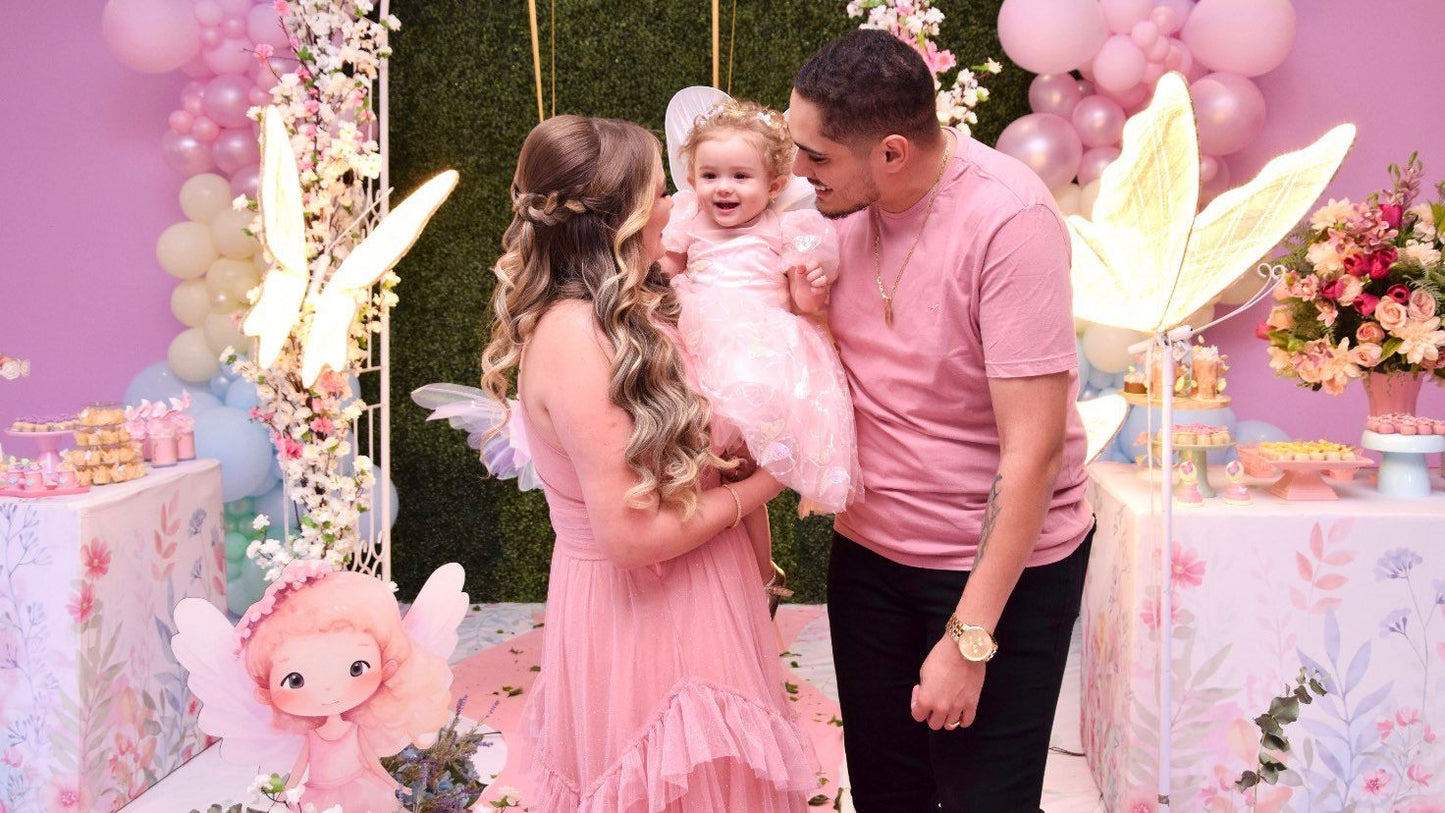 Vestido infantil mariposa brillante