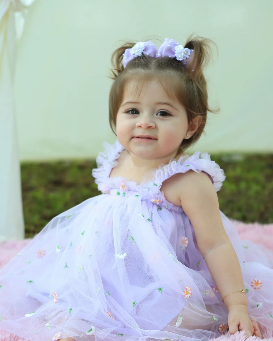 Vestido Infantil De Flores De Tul
