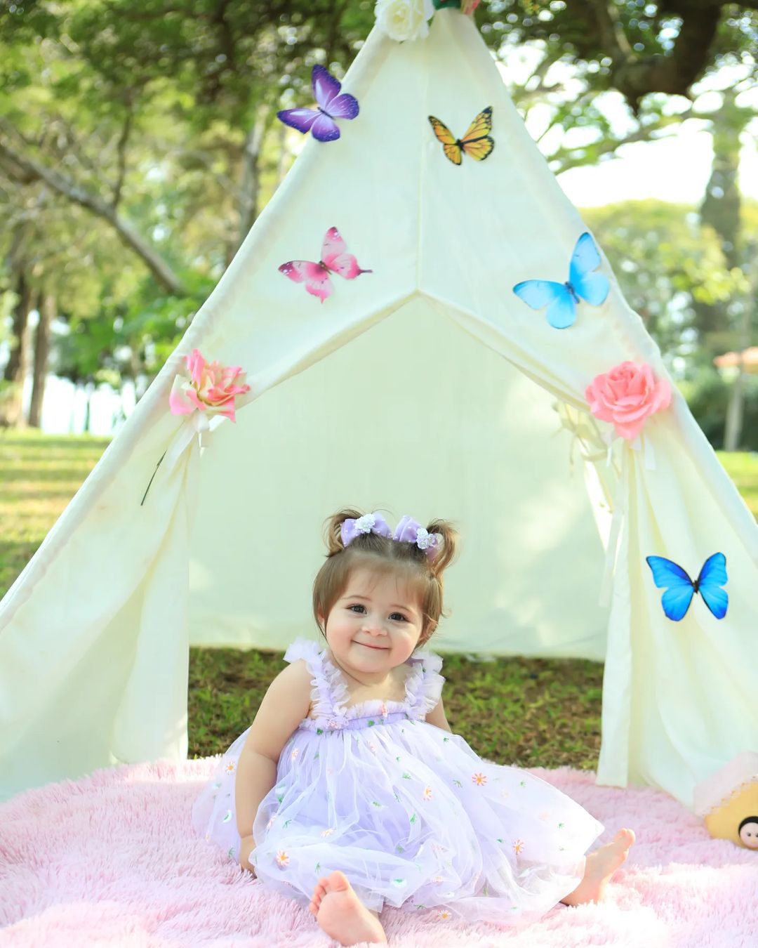 Vestido Infantil De Flores De Tul