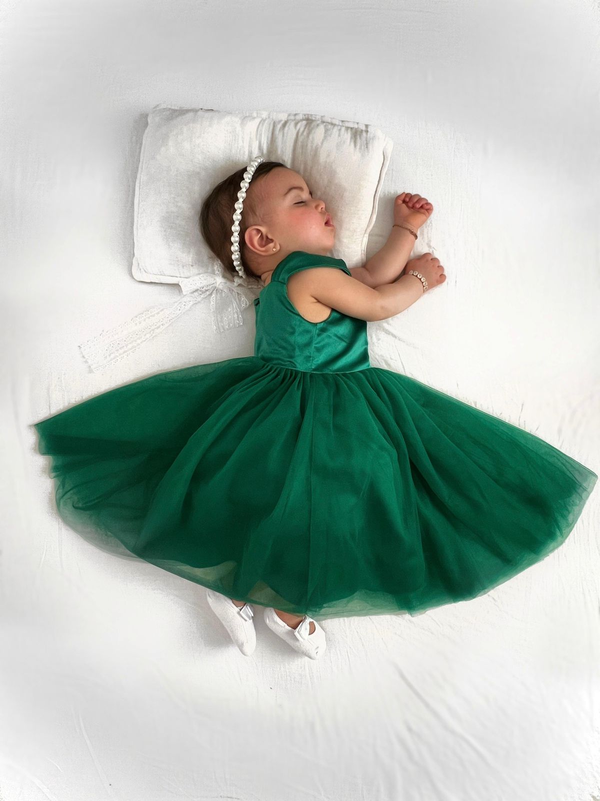 Vestido de Fiesta Infantil de Tul y Lazo