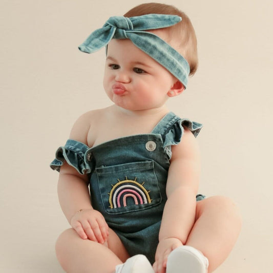 Body Infantil Arci Íris Jeans