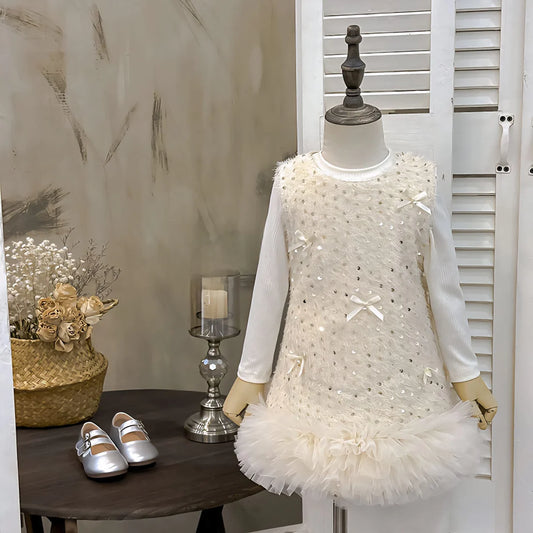 Conjunto Infantil para Niña con Brillos y Lazos