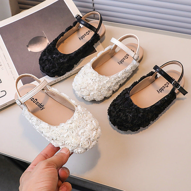 Zapatillas Infantiles Aplique Rosas