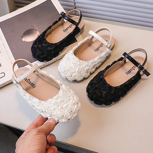 Zapatillas Infantiles Aplique Rosas