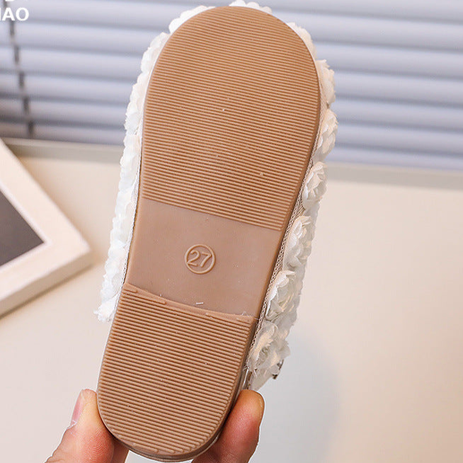 Zapatillas Infantiles Aplique Rosas