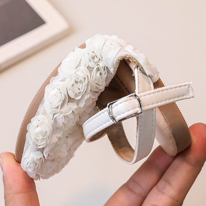 Zapatillas Infantiles Aplique Rosas