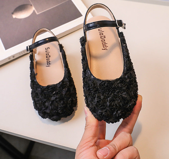 Zapatillas Infantiles Aplique Rosas