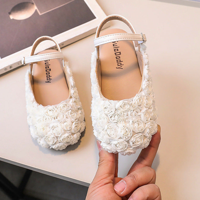 Zapatillas Infantiles Aplique Rosas