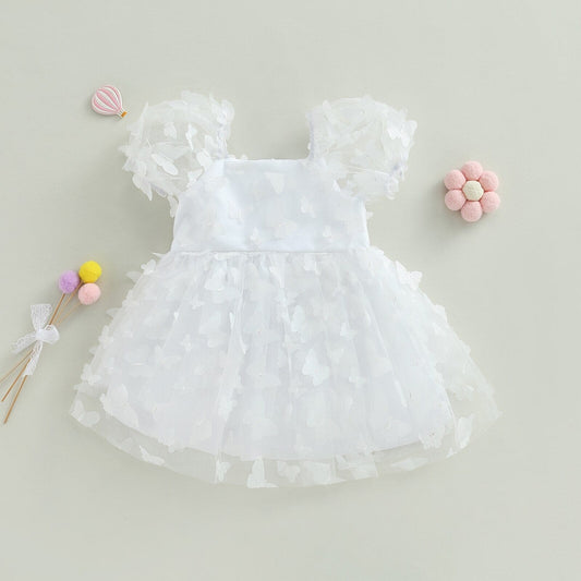 Vestido Infantil Mini Mariposas De Tul