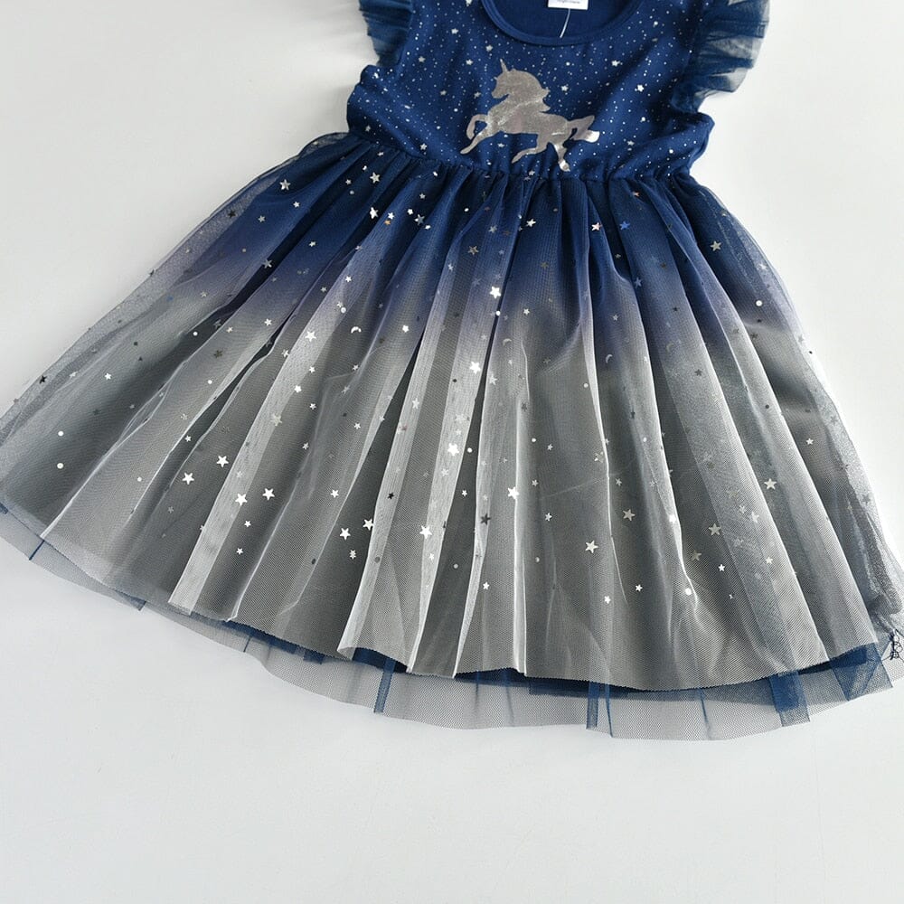 Vestido Infantil Unicornio Estrellas