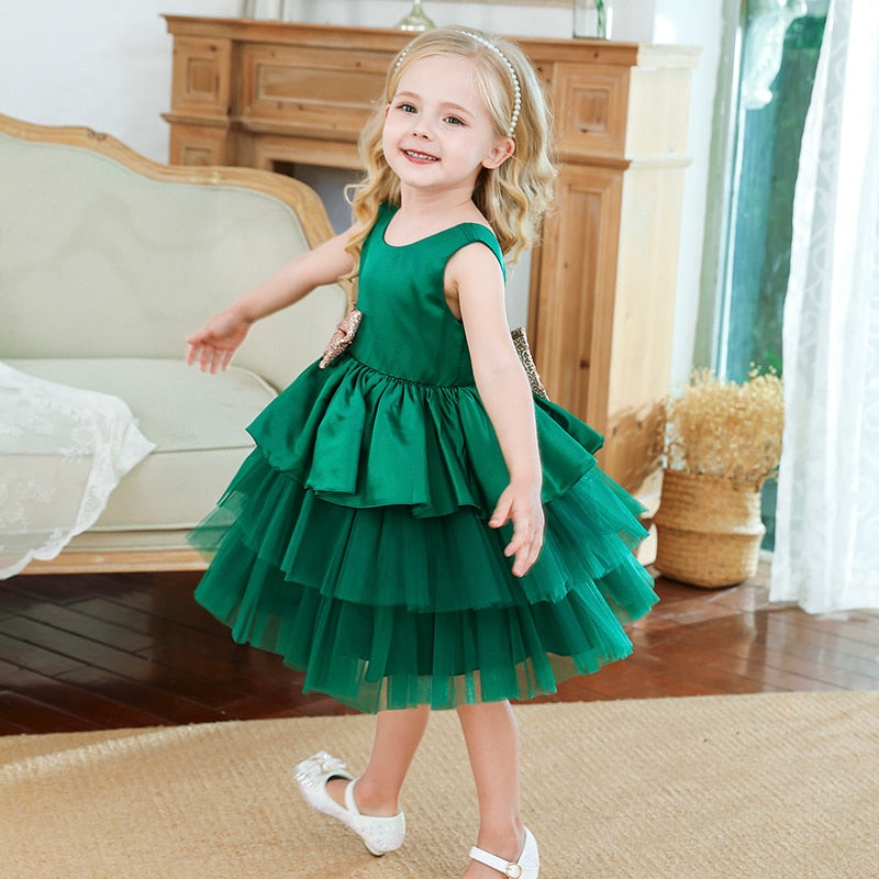 Vestido Fiesta Infantil Volantes Lacinho