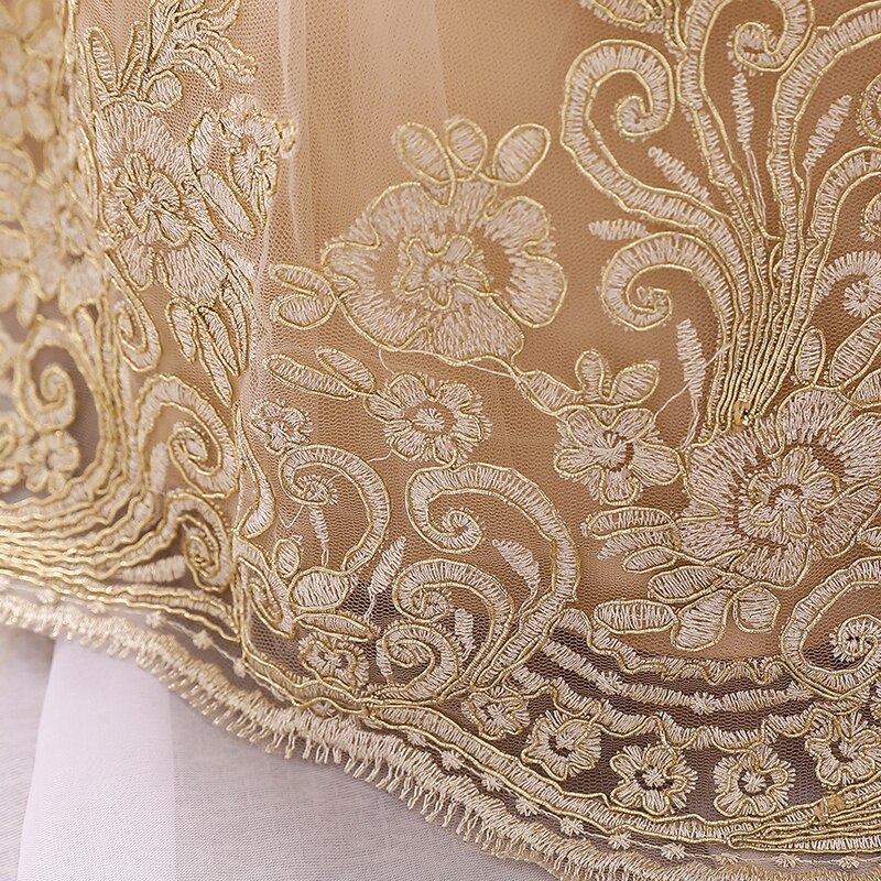 Vestido Fiesta Infantil Encaje Dorado