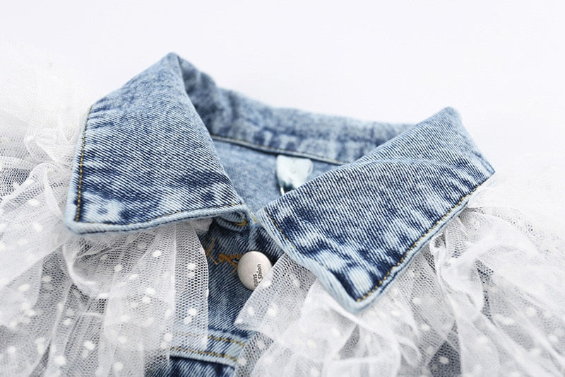 Chaqueta vaquera Abrigos de encaje para niñas